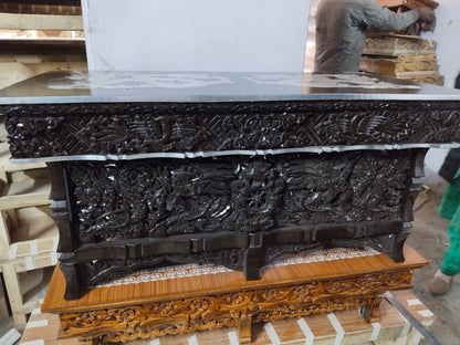 Dragon Handcarved Foldable Wooden Tibetan Buddhist Altar Tabl,Tibetan Alter Table,Buddhist Meditation Table,
