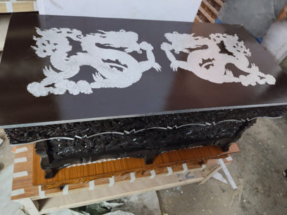 Dragon Handcarved Foldable Wooden Tibetan Buddhist Altar Tabl,Tibetan Alter Table,Buddhist Meditation Table,