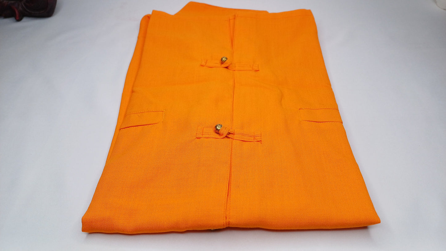 Custom -Made Raw Cotton Traditional Tibetan Buddhist Yogi Prayer Shirt,Tibetan Meditation Shirt,Ethnic Shirt,Tibetan Long Sleeves Yoga Shirt