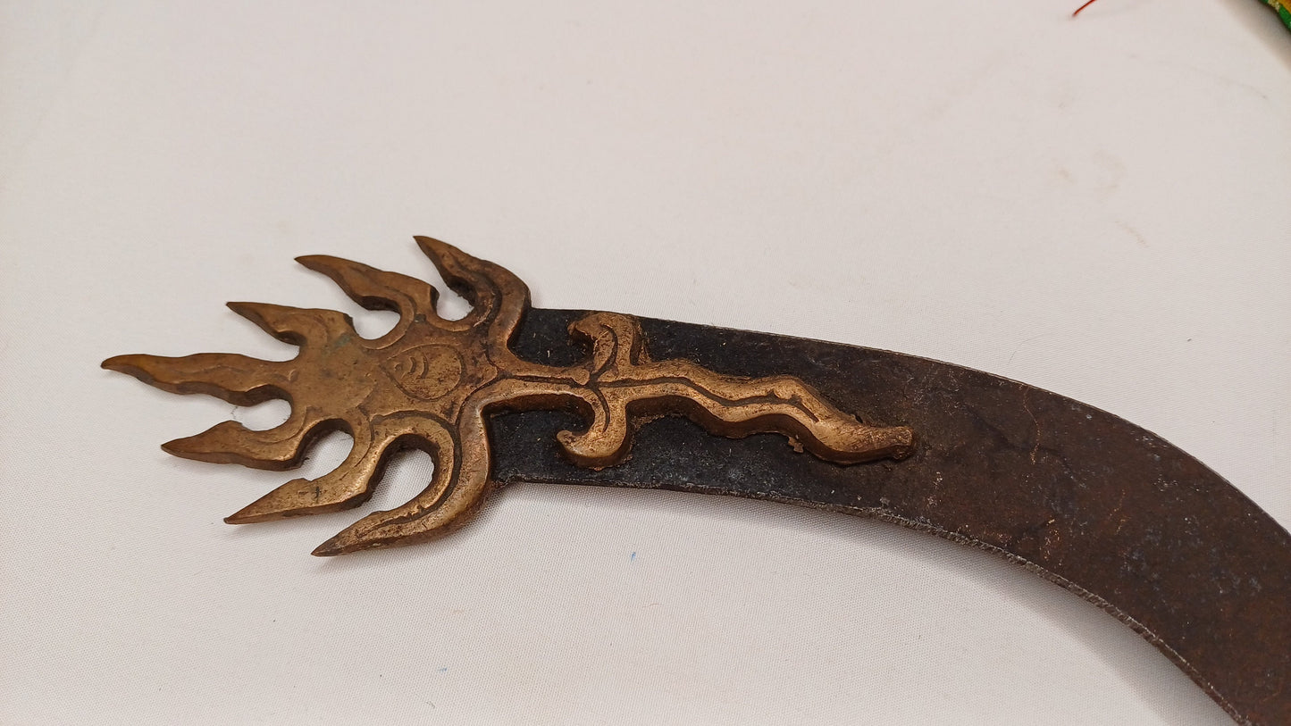 Antique Rare Buddhist Iron Wisdom Fire Ceremonial Vajra Kartika Sword,Sacred Buddhist Kartika Blade,Tantric Buddhist KnifeBuddhist Artifact