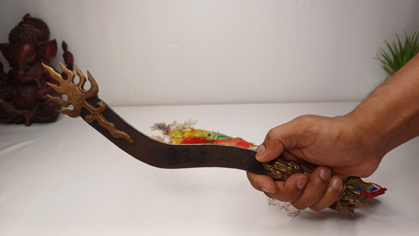 Antique Rare Buddhist Iron Wisdom Fire Ceremonial Vajra Kartika Sword,Sacred Buddhist Kartika Blade,Tantric Buddhist KnifeBuddhist Artifact