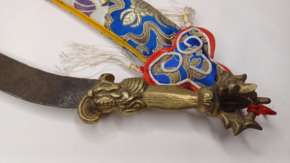 Antique Rare Buddhist Iron Wisdom Fire Ceremonial Vajra Kartika Sword,Sacred Buddhist Kartika Blade,Tantric Buddhist KnifeBuddhist Artifact