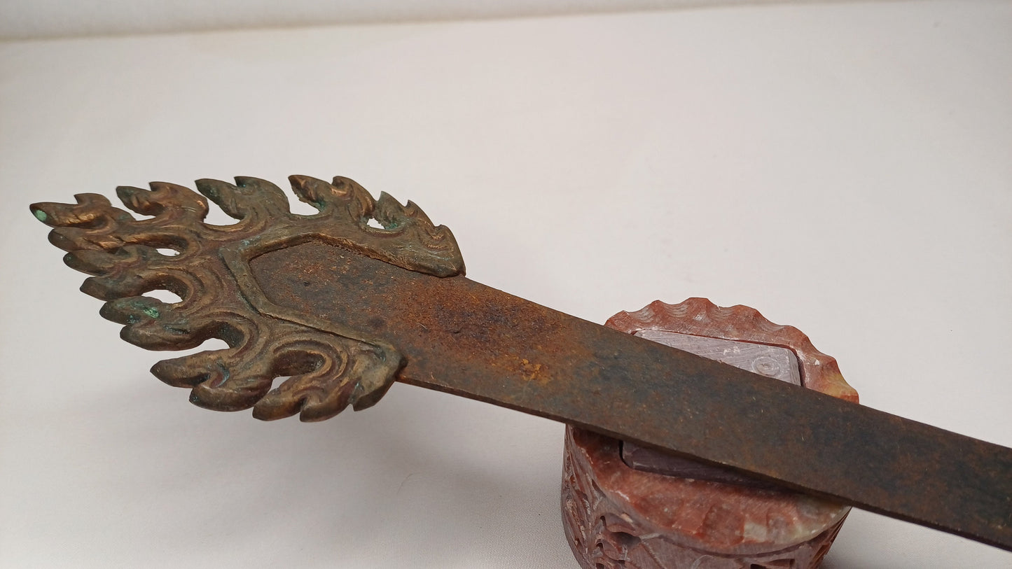 Antique Rare Authentic Buddhist Iron Wisdom Fire Ceremonial Manjushri Sword,Sacred Buddhist Blade,Tantric Buddhist Knife,Buddhist Artifact
