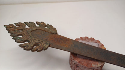 Antique Rare Authentic Buddhist Iron Wisdom Fire Ceremonial Manjushri Sword,Sacred Buddhist Blade,Tantric Buddhist Knife,Buddhist Artifact
