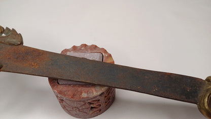 Antique Rare Authentic Buddhist Iron Wisdom Fire Ceremonial Manjushri Sword,Sacred Buddhist Blade,Tantric Buddhist Knife,Buddhist Artifact