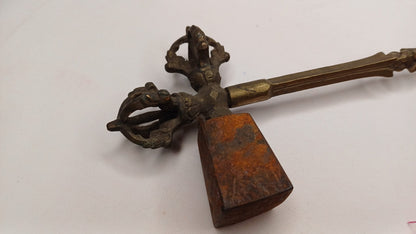 Antique Rare Authentic Gandhara Art Handmade Tibetan Buddhist Ritual Implement-Vajra Hammer,Sacred Buddhist Tantric Hammer,Buddhist Artifact