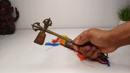 Antique Rare Authentic Gandhara Art Handmade Tibetan Buddhist Ritual Implement-Vajra Hammer,Sacred Buddhist Tantric Hammer,Buddhist Artifact