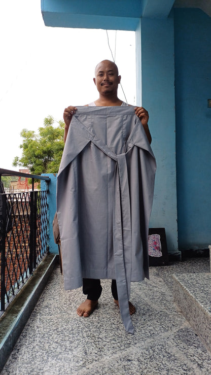 Layman Unisex Tibetan Buddhist Meditation Skirt,Tibetan Half Chuba Wrap-Around Cotton Meditation Cloth,Monastery Style Spiritual Lower Robe