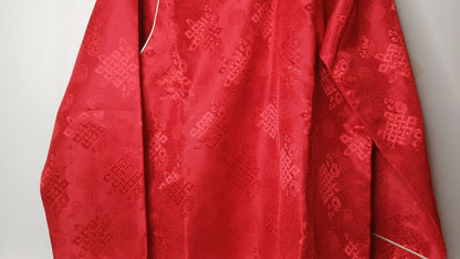 Custom-Made Traditional Tibetan Brocade Silk Buddhist Yogi Shirt,Tibetan Meditation Shirt, Ethnic Tibetan  Long Sleeves Prayer Zen Cloth