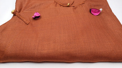 Traditional Tibetan Pure Cotton Copper Color Long Sleeves Buddhist Yogi Meditation Shirt,Ethnic Tibetan Prayer Shirt,Unisex Tibetan Clothing