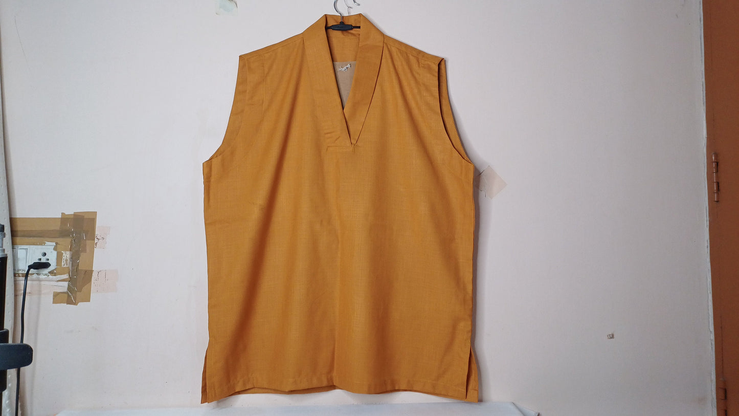 Sleeveless Pure Cotton Traditional Tibetan Buddhist Prayer Yogi Shirt,Ethnic Tibetan Meditation Shirt,Tibetan Buddhist Tantrik Prayer Shirt