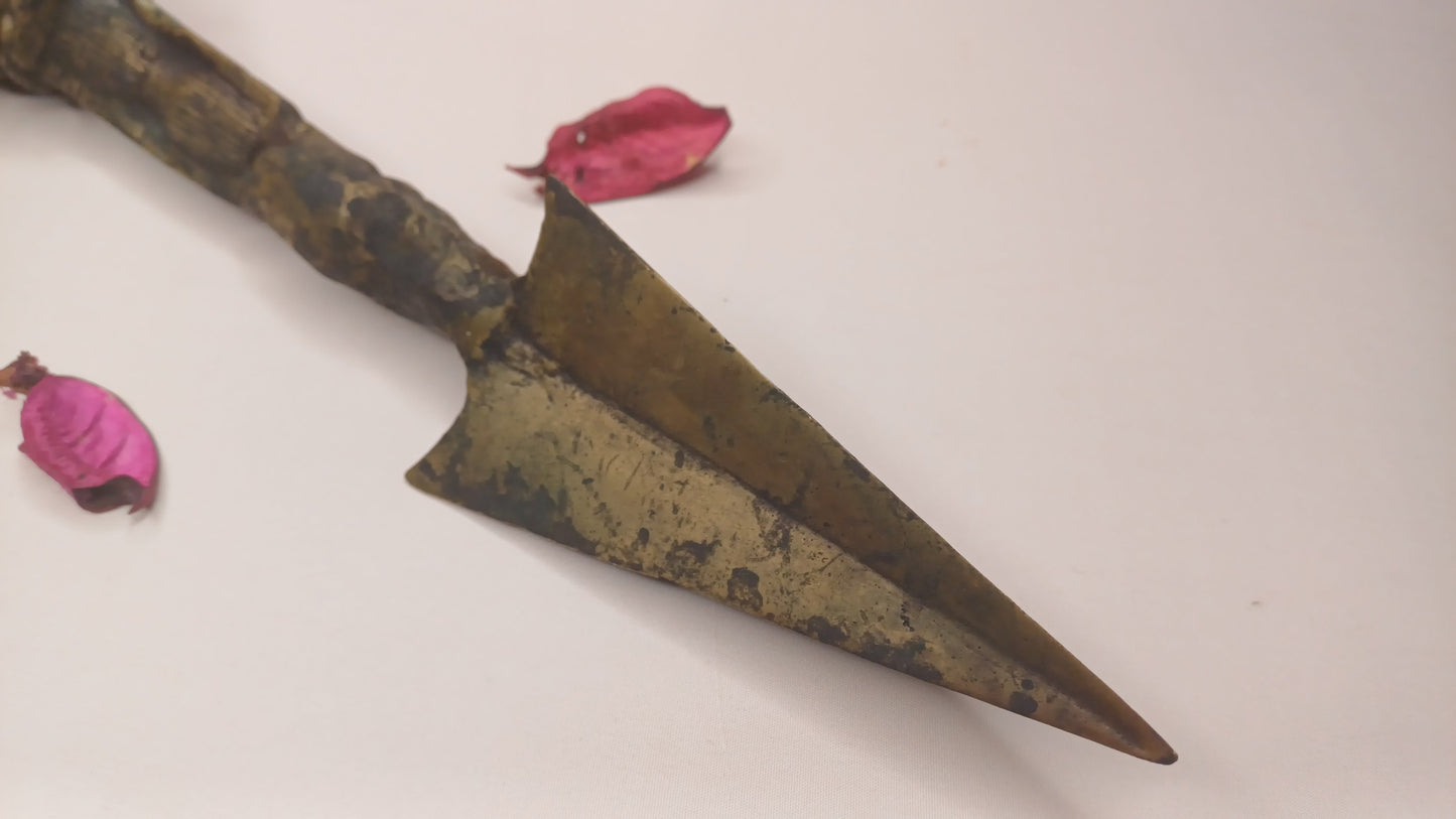20 Century Antique Rare Authentic Mahakala Ceremonial Buddhist Ritual Phurba,Three-Sided Vajra Dorje Top Sacred Tibetan Tantric Dagger