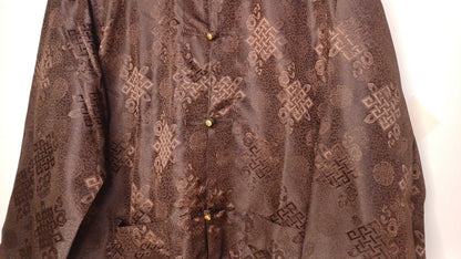 Traditional Tibetan Brocade Silk Buddhist Yogi Shirt,Tibetan Meditation Shirt, Ethnic Tibetan  Long Sleeves Cloth,Buddhist Prayer Shirt