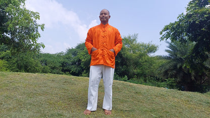 Unisex Raw Cotton Tibetan Buddhist Meditation Shirt,Tantrik Meditation Shirt,Tibetan Ethnic Shirt Chuba,Traditional Long Sleeve Yoga Shirt