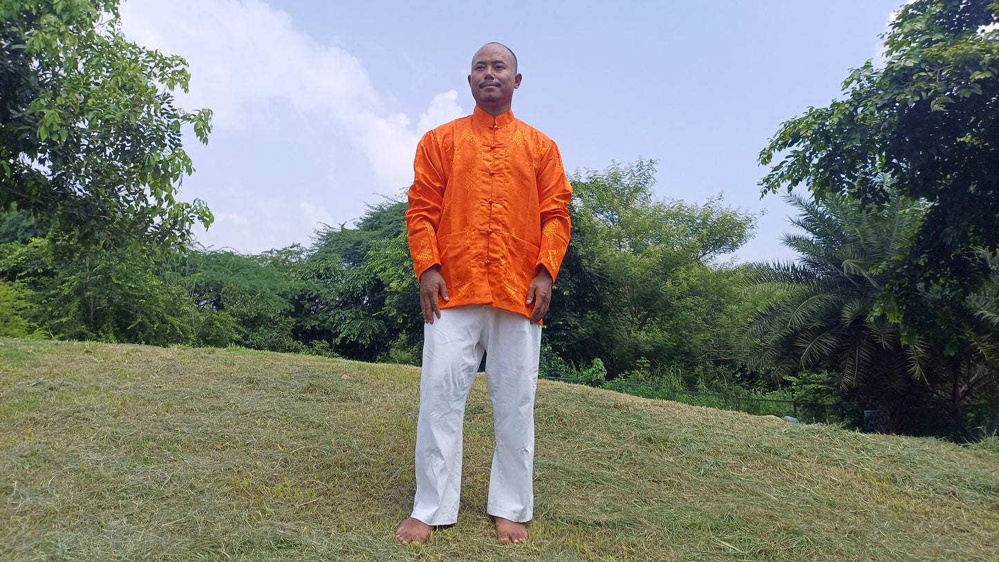Unisex Raw Cotton Tibetan Buddhist Meditation Shirt,Tantrik Meditation Shirt,Tibetan Ethnic Shirt Chuba,Traditional Long Sleeve Yoga Shirt