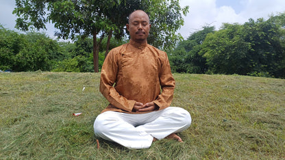 Traditional Tibetan Brocade Silk Buddhist Yogi Shirt,Tibetan Meditation Shirt, Ethnic Tibetan  Long Sleeves Cloth,Buddhist Prayer Shirt