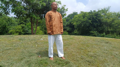 Traditional Tibetan Brocade Silk Buddhist Yogi Shirt,Tibetan Meditation Shirt, Ethnic Tibetan  Long Sleeves Cloth,Buddhist Prayer Shirt