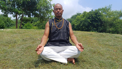 Sleeveless Traditional Tibetan Brocade Silk Buddhist Prayer Yogi Shirt,Ethnic Tibetan Meditation Shirt,Tibetan Buddhist Tantrik Prayer Shirt