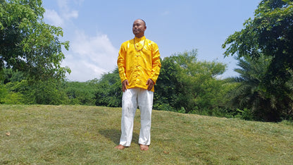 Traditional Tibetan Brocade Silk Buddhist Yogi Shirt,Tibetan Meditation Shirt, Ethnic Tibetan  Long Sleeves Cloth,Buddhist Prayer Shirt