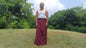 Layman Unisex Burgundy Tibetan Buddhist Meditation Skirt,Half Chuba Wrap-Around Cotton Meditation Cloth,Monastry Style Spiritual Lower Robe
