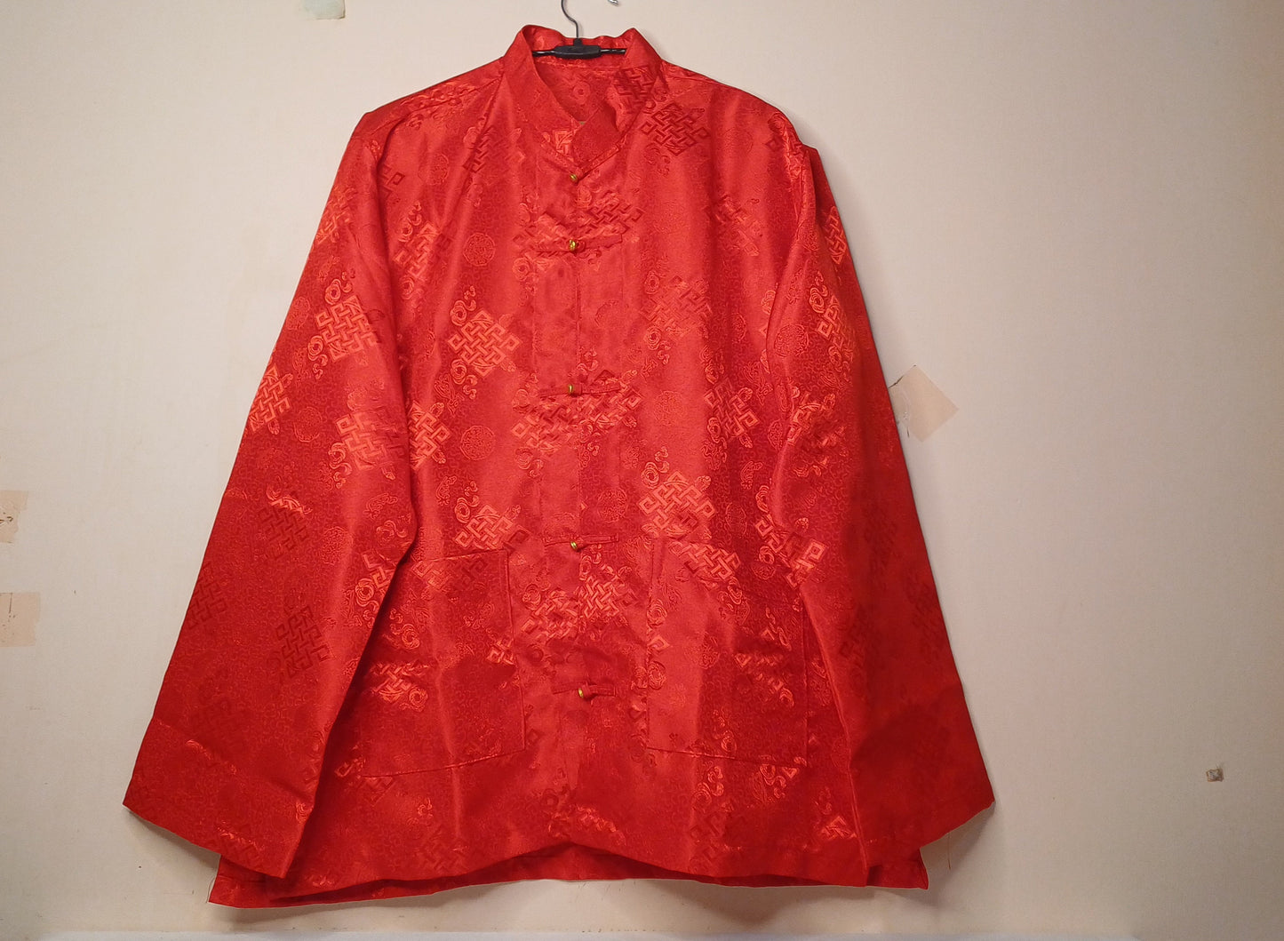 Traditional Tibetan Brocade Silk Buddhist Yogi Shirt,Tibetan Meditation Shirt, Ethnic Tibetan  Long Sleeves Cloth,Buddhist Prayer Shirt