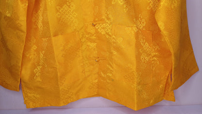 Traditional Tibetan Brocade Silk Buddhist Yogi Shirt,Tibetan Meditation Shirt, Ethnic Tibetan  Long Sleeves Cloth,Buddhist Prayer Shirt