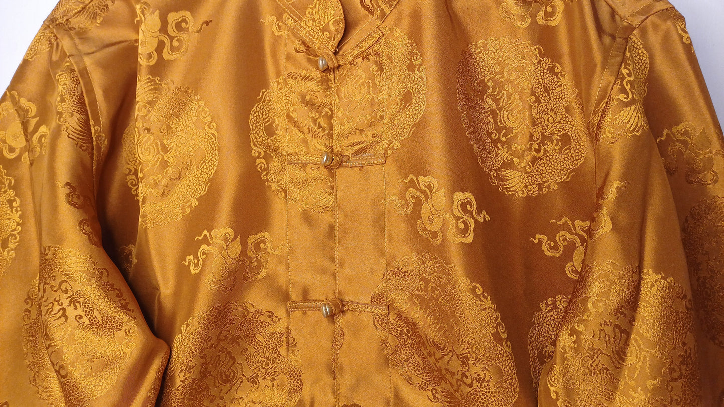 Traditional Tibetan Brocade Silk Buddhist Yogi Shirt,Tibetan Meditation Shirt, Ethnic Tibetan  Long Sleeves Cloth,Buddhist Prayer Shirt