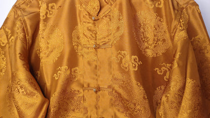 Traditional Tibetan Brocade Silk Buddhist Yogi Shirt,Tibetan Meditation Shirt, Ethnic Tibetan  Long Sleeves Cloth,Buddhist Prayer Shirt