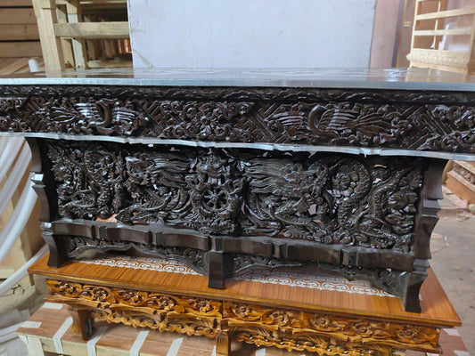Dragon Handcarved Foldable Wooden Tibetan Buddhist Altar Tabl,Tibetan Alter Table,Buddhist Meditation Table,