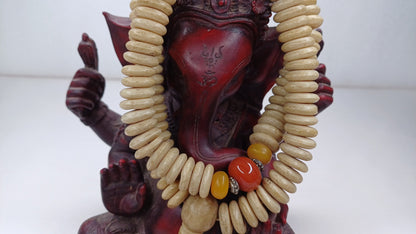 108 12mm Antique Gandhara Hand-carved Original Yak Bone Tibetan Buddhist Prayer Beads,Vintage Tantrik  Disk-Shaped Yak Kapala Bone Rosary