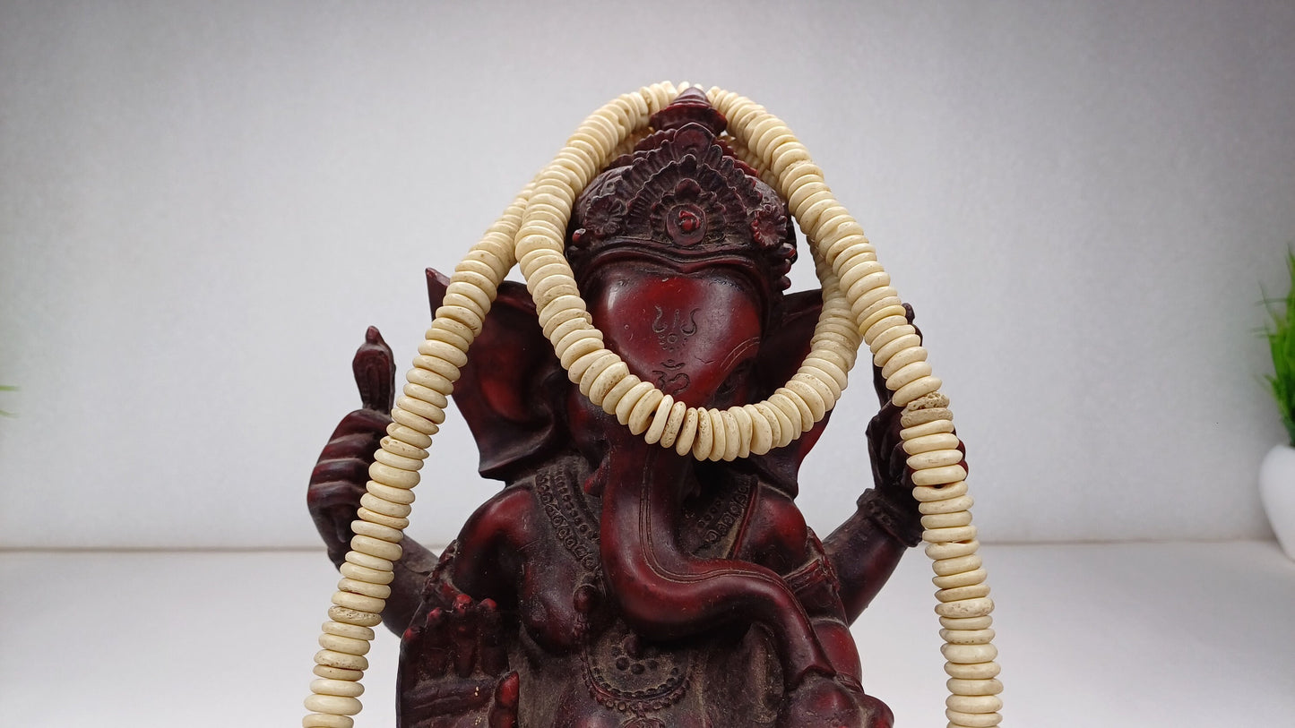108 10mm Antique Gandhara Hand-carved Original Yak Bone Tibetan Buddhist Prayer Beads,Vintage Tantrik Disk Shaped Yak Kapala Bone Rosary