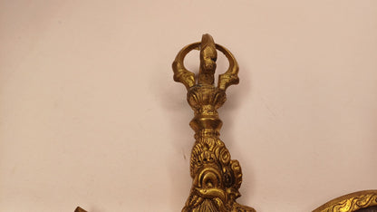 Antique Rare Buddhist Iron Wisdom Fire Ceremonial Kartika Blade,Sacred Buddhist Kartika Blade,Tantric Buddhist Knife,Buddhist Artifact