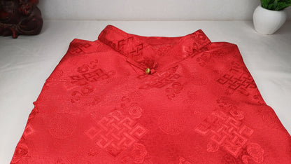 Traditional Tibetan Brocade Silk Buddhist Yogi Shirt,Tibetan Meditation Shirt, Ethnic Tibetan  Long Sleeves Cloth,Buddhist Prayer Shirt