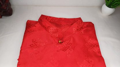 Traditional Tibetan Brocade Silk Buddhist Yogi Shirt,Tibetan Meditation Shirt, Ethnic Tibetan  Long Sleeves Cloth,Buddhist Prayer Shirt