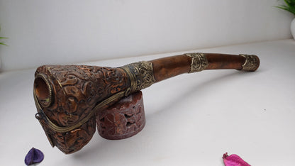 Vintage Tibetan Copper Silver Inlay Kangling,Music used in Sky Burial Ritual Trumpet,Traditional Tantrik Trumpet,Shaman  Buddhism Tool