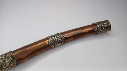 Vintage Tibetan Copper Silver Inlay Kangling,Music used in Sky Burial Ritual Trumpet,Traditional Tantrik Trumpet,Shaman  Buddhism Tool