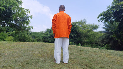 Unisex Raw Cotton Tibetan Buddhist Meditation Shirt,Tantrik Meditation Shirt,Tibetan Ethnic Shirt Chuba,Traditional Long Sleeve Yoga Shirt