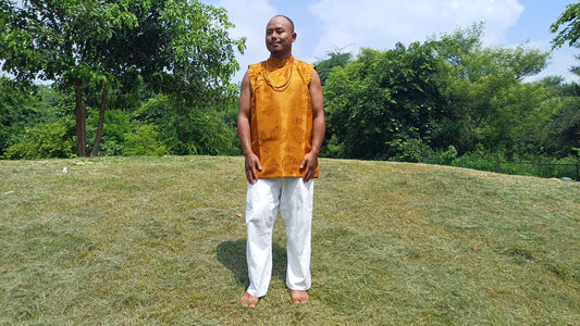 Traditional Tibetan Sleeveless Brocade Silk Buddhist Yogi Prayer Shirt,Tibetan Meditation Shirt,Ethnic Tibetan Buddhist Tantrik Prayer Cloth