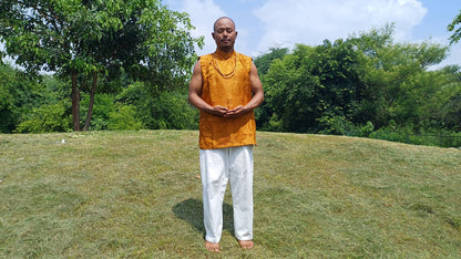 Traditional Tibetan Sleeveless Brocade Silk Buddhist Yogi Prayer Shirt,Tibetan Meditation Shirt,Ethnic Tibetan Buddhist Tantrik Prayer Cloth