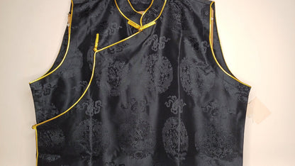 Sleeveless Traditional Tibetan Brocade Silk Buddhist Prayer Yogi Shirt,Ethnic Tibetan Meditation Shirt,Tibetan Buddhist Tantrik Prayer Shirt