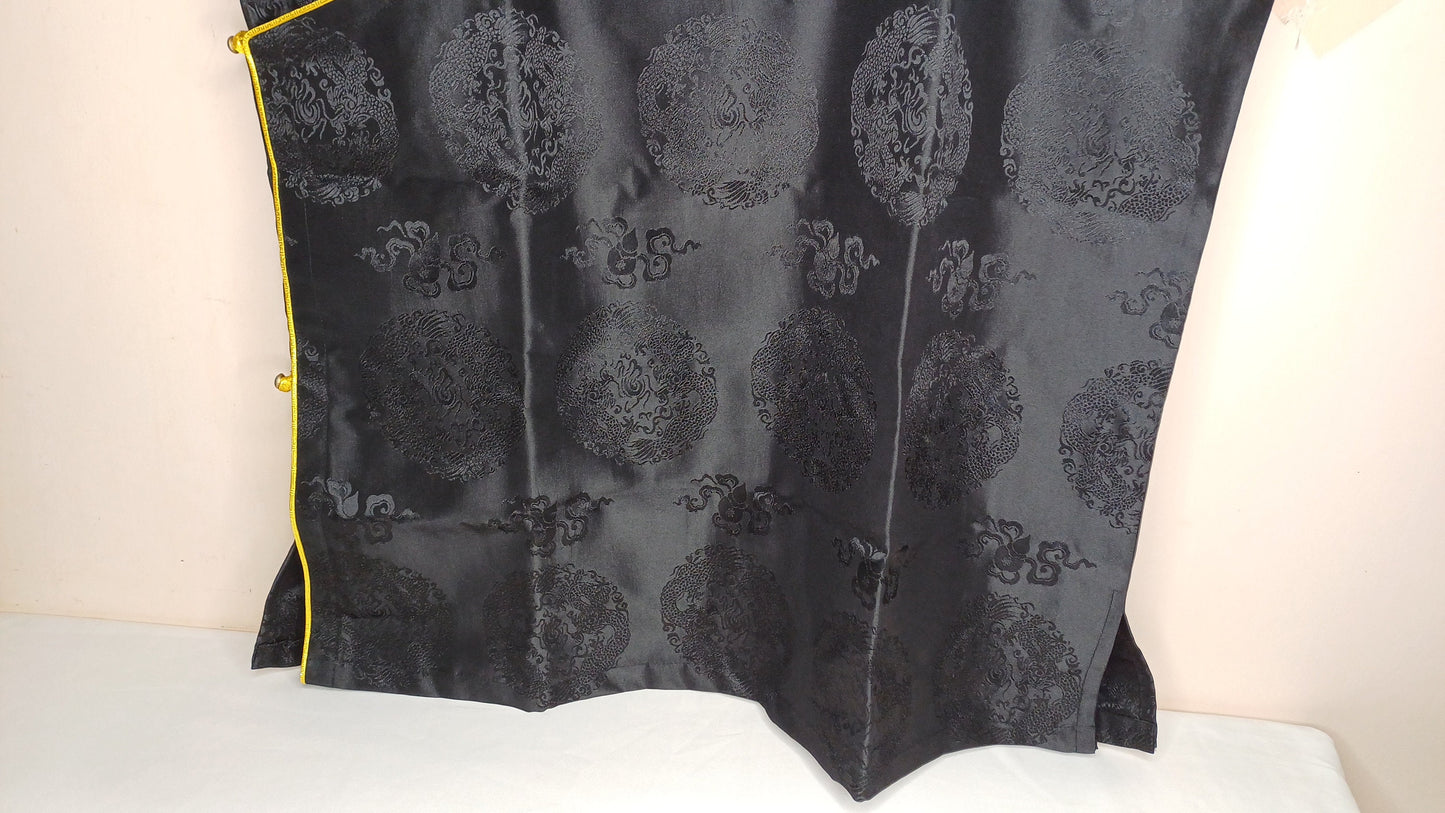 Sleeveless Traditional Tibetan Brocade Silk Buddhist Prayer Yogi Shirt,Ethnic Tibetan Meditation Shirt,Tibetan Buddhist Tantrik Prayer Shirt