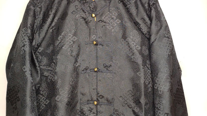 Traditional Tibetan Brocade Silk Buddhist Yogi Shirt,Tibetan Meditation Shirt, Ethnic Tibetan  Long Sleeves Cloth,Buddhist Prayer Shirt