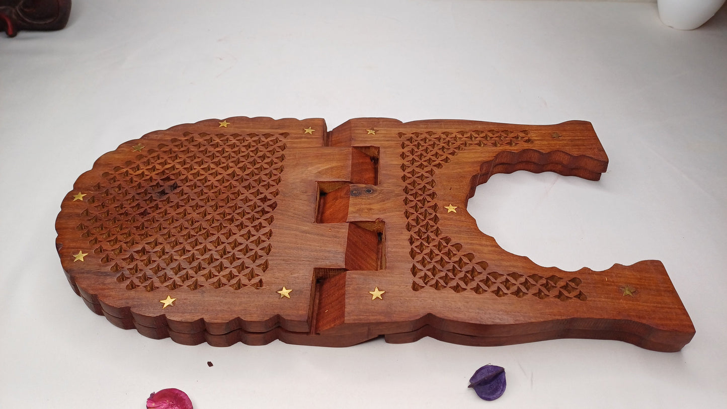 Premium Handcarved  Foldable Wooden Holy Scriptures Book Stand,Cover Case Wooden Holy Book Holder,Wooden Religious Item