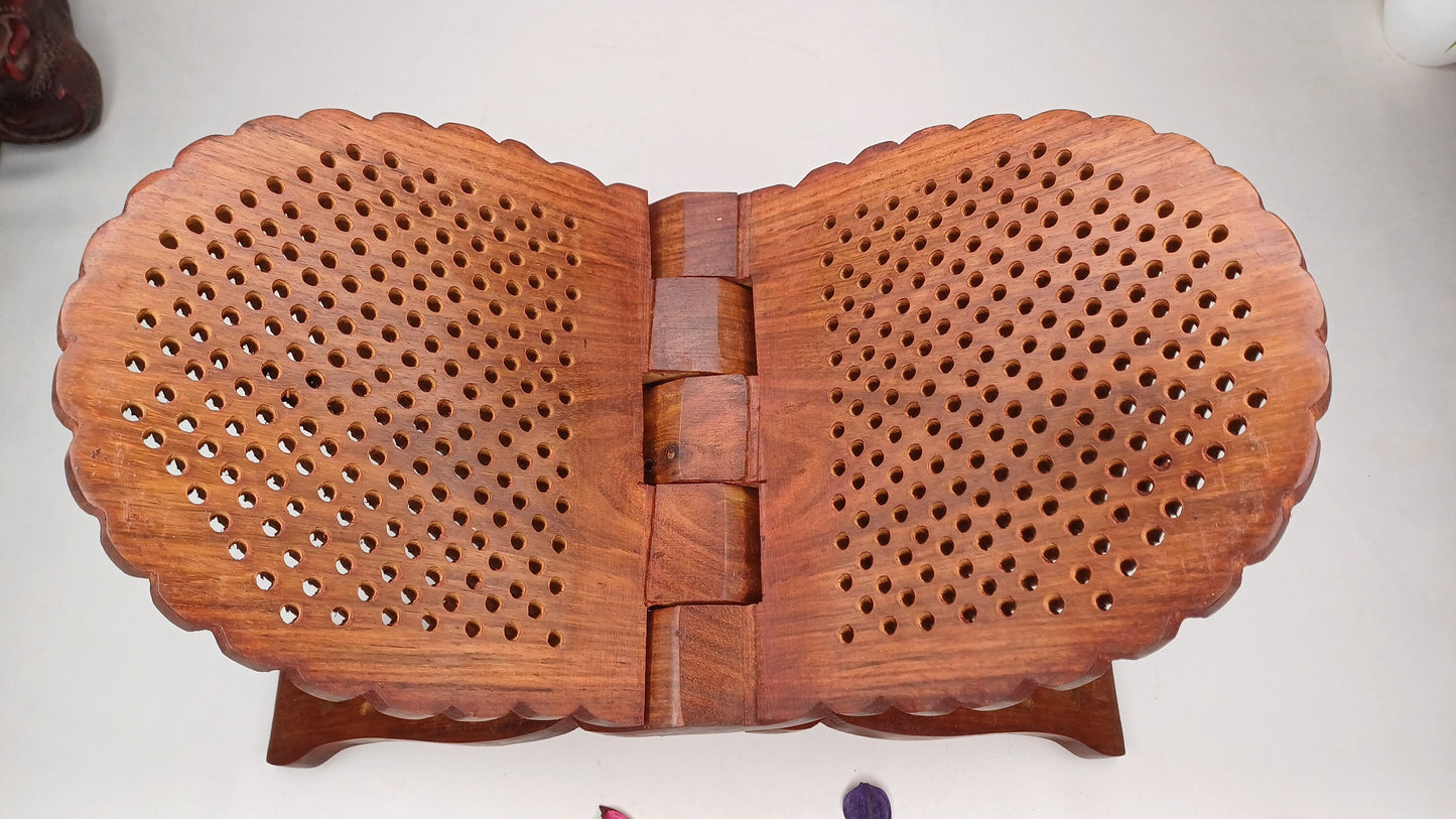 Premium Handcarved  Foldable Wooden Holy Scriptures Book Stand,Cover Case Wooden Holy Book Holder,Wooden Religious Item