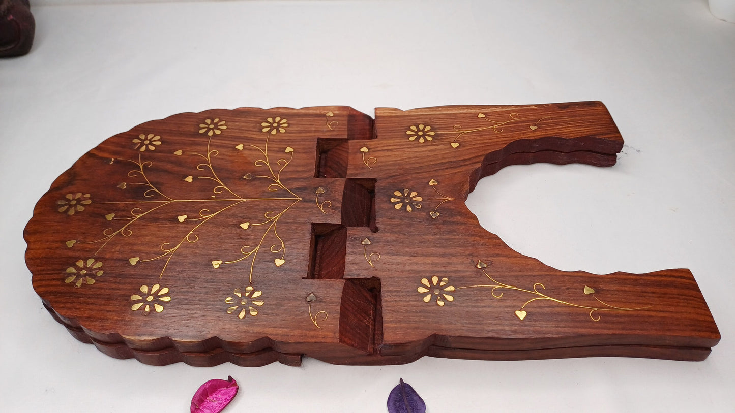 Premium Handcarved  Foldable Wooden Holy Scriptures Book Stand,Cover Case Wooden Holy Book Holder,Wooden Religious Item