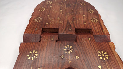 Premium Handcarved  Foldable Wooden Holy Scriptures Book Stand,Cover Case Wooden Holy Book Holder,Wooden Religious Item