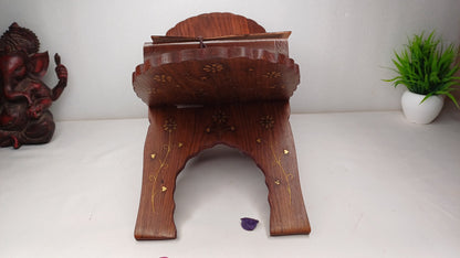 Premium Handcarved  Foldable Wooden Holy Scriptures Book Stand,Cover Case Wooden Holy Book Holder,Wooden Religious Item