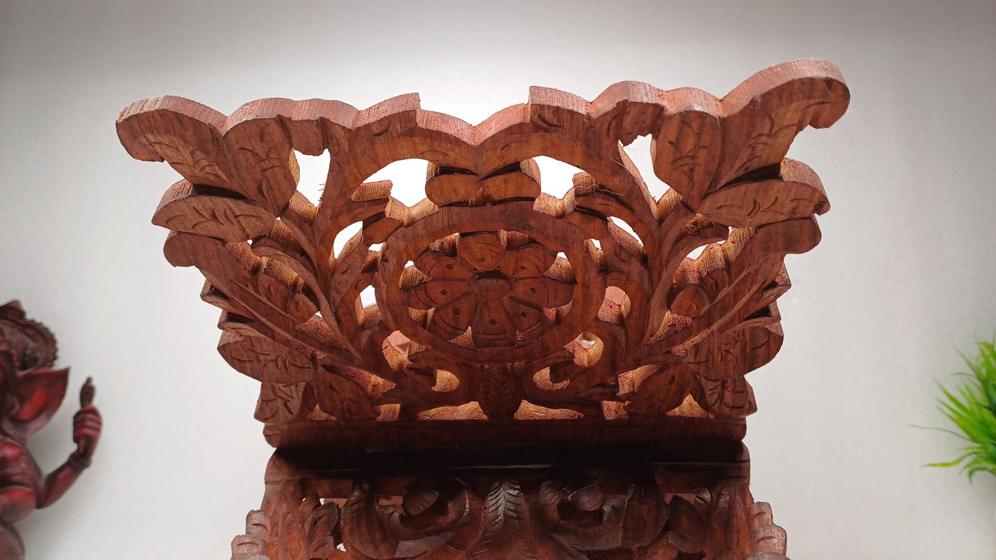 Premium Handcarved  Foldable Wooden Holy Scriptures Book Stand,Cover Case Wooden Holy Book Holder,Wooden Religious Item