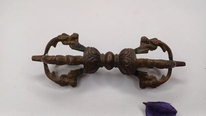 Pure Tibetan Handmade 7 Metal Bajra With Bell, Buddhist Bell For Ceremonies Rituals Spiritual Cleansing Practice,