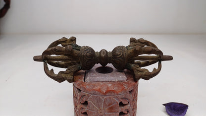 Pure Tibetan Handmade 7 Metal Bajra With Bell, Buddhist Bell For Ceremonies Rituals Spiritual Cleansing Practice,